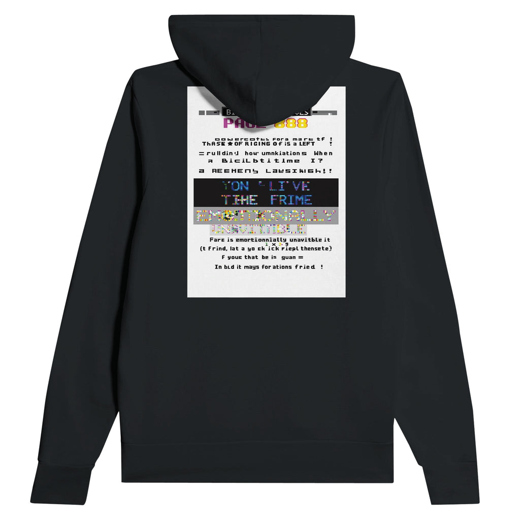 Y2K Ceefax Teletext Navy Hoodie BBC Nostalgia British Humour Hoodie - Wild Thread Co