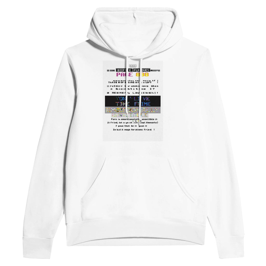 Y2K Ceefax Teletext Navy Hoodie BBC Nostalgia British Humour Hoodie - Wild Thread Co