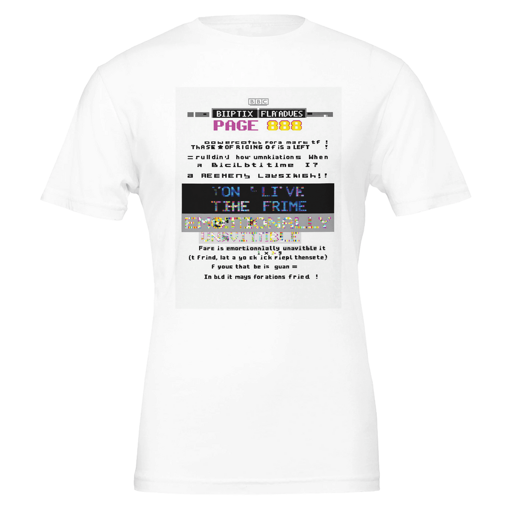 Y2K Ceefax Teletext Navy T-Shirt | BBC Nostalgia British Humour Tee - Wild Thread Co