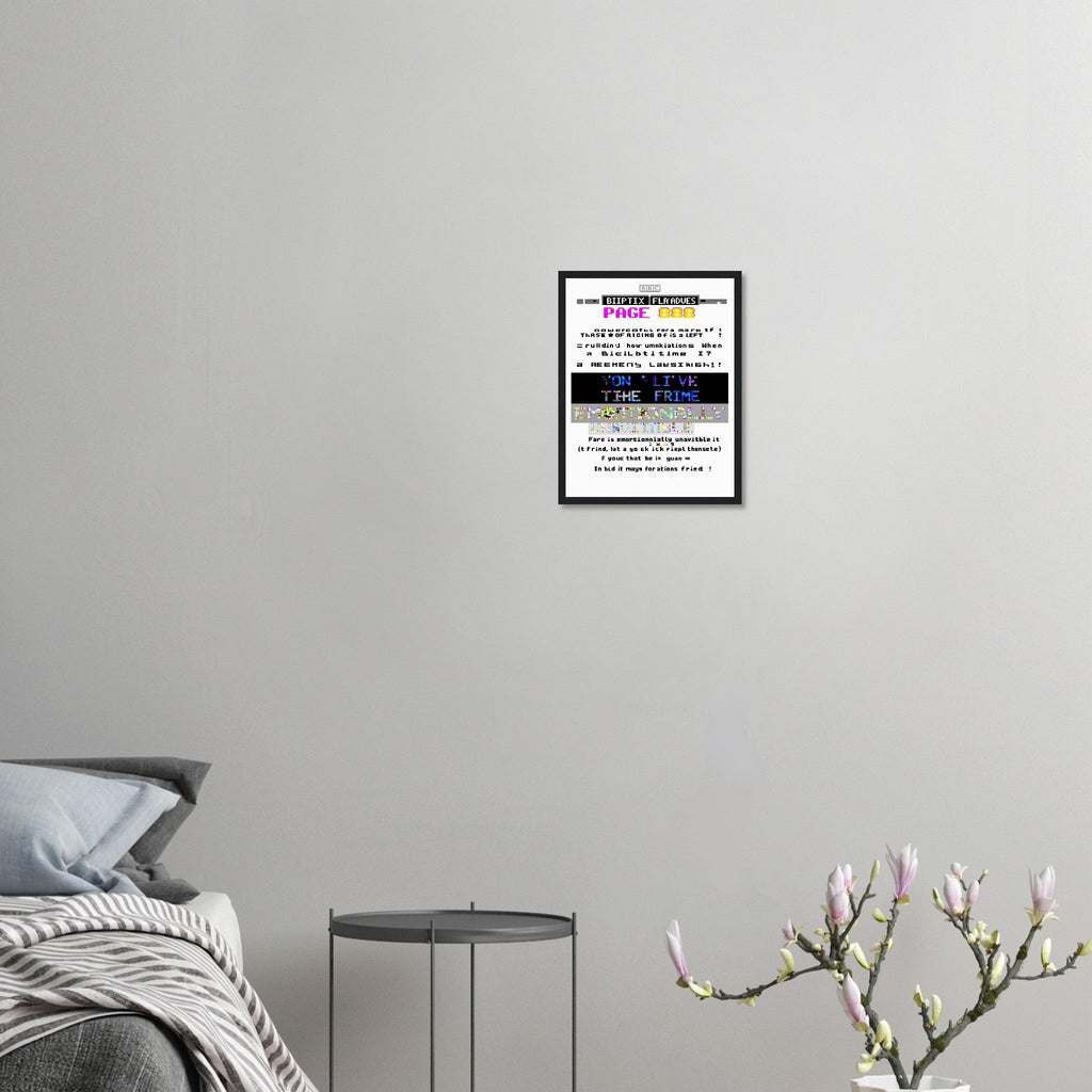 Y2k Ceefax Teletext Nostalgia Framed Print Wall Art Ready to Hang UK - Wild Thread Co