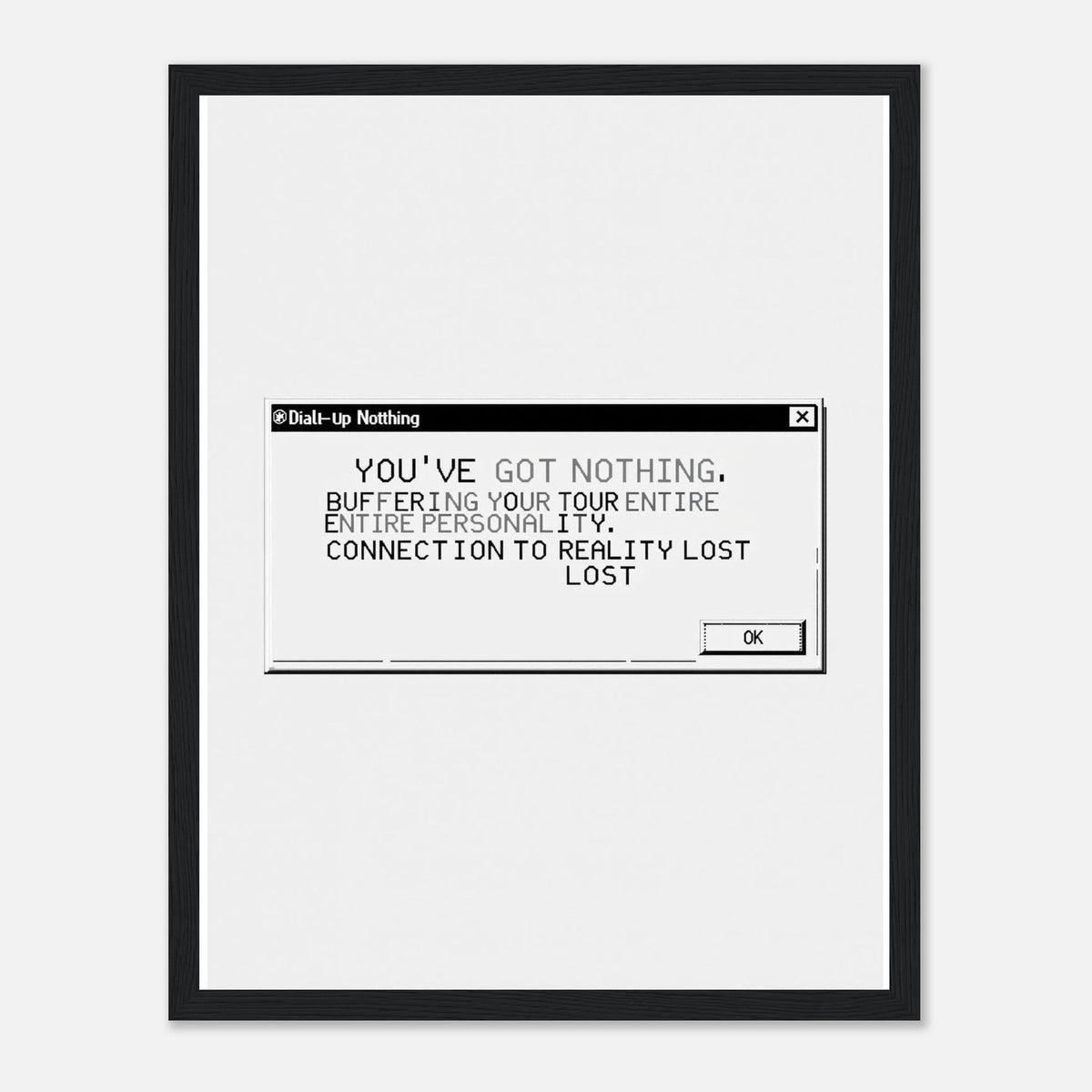 Y2k Dial Up Internet Rage Framed Print Wall Art Ready to Hang UK - Wild Thread Co