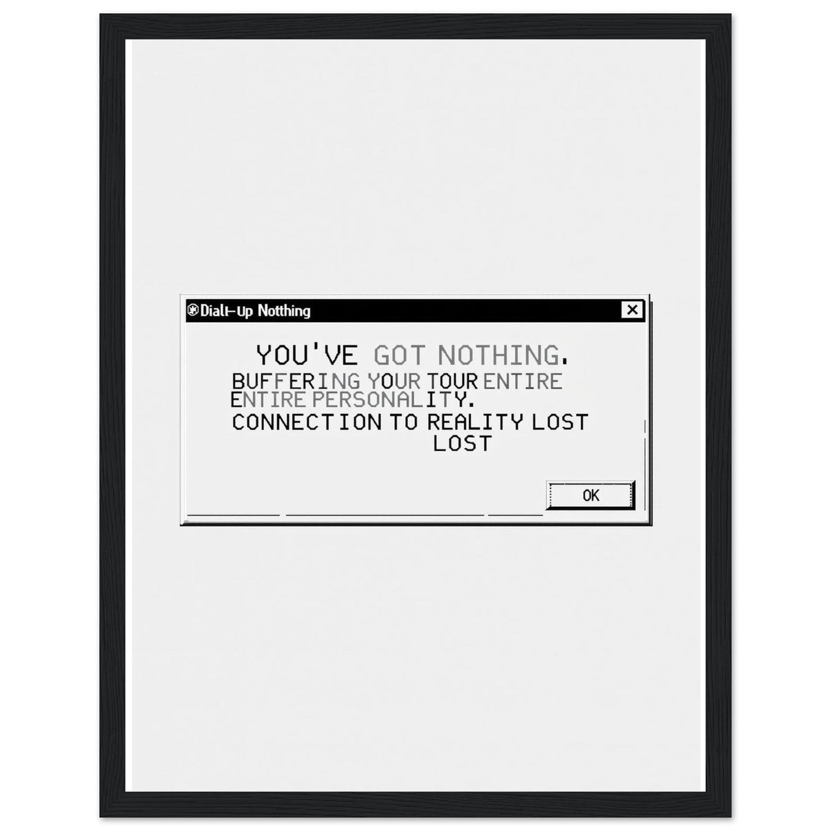 Y2k Dial Up Internet Rage Framed Print Wall Art Ready to Hang UK - Wild Thread Co