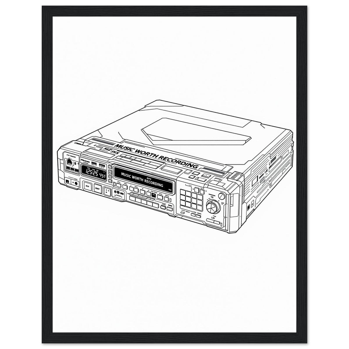 Y2k Minidisc Music Obsessive Framed Print Wall Art Ready to Hang UK - Wild Thread Co