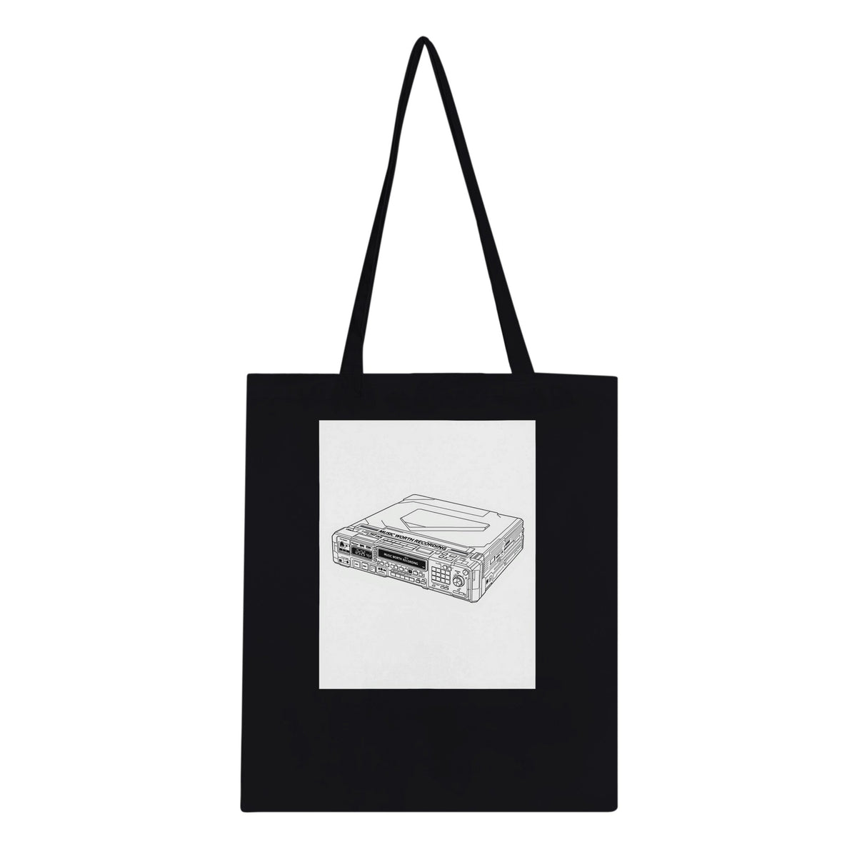 Y2k Minidisc Music Obsessive Tote Bag Cotton Shopper UK - Wild Thread Co