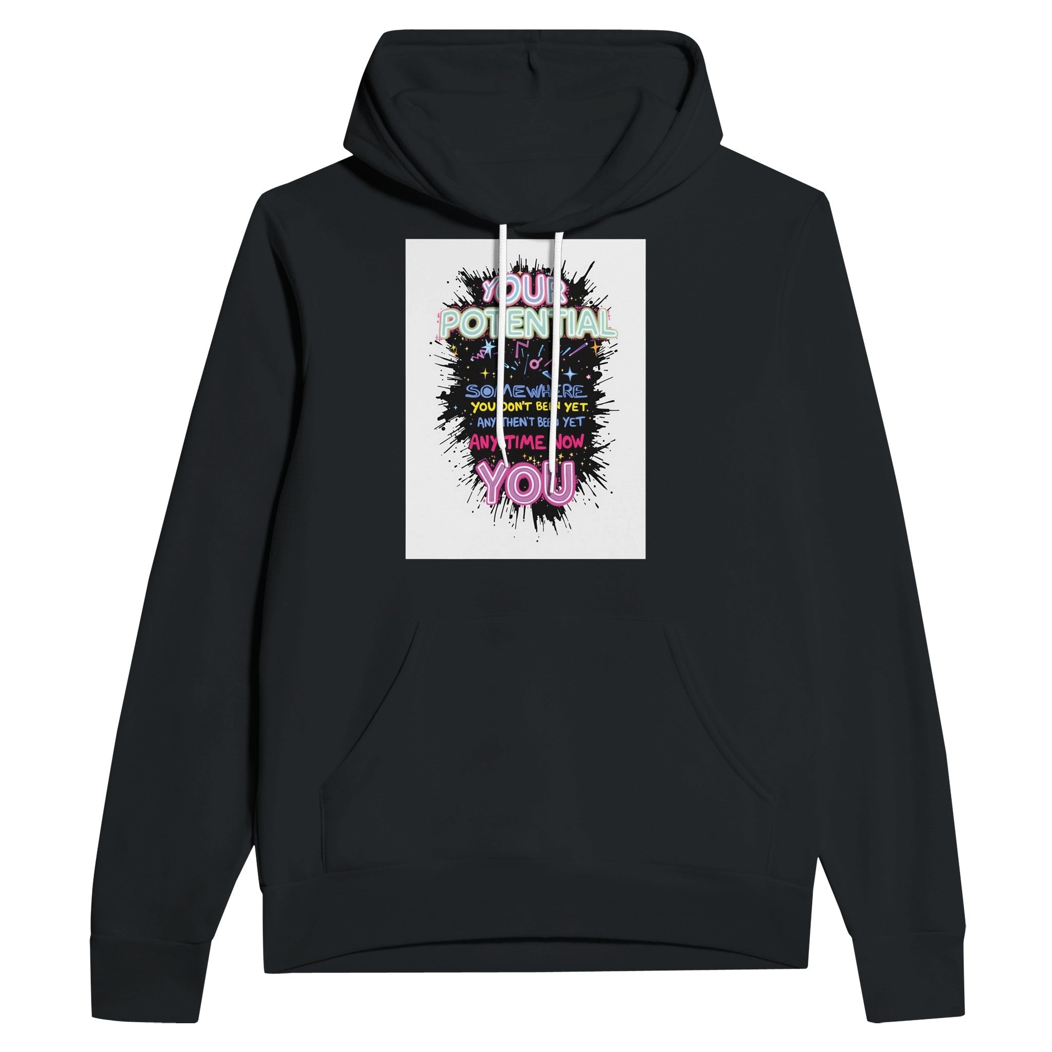 Y2K Rave Flyer Motivational Navy Hoodie | Festival Hoodie UK Techno - Wild Thread Co