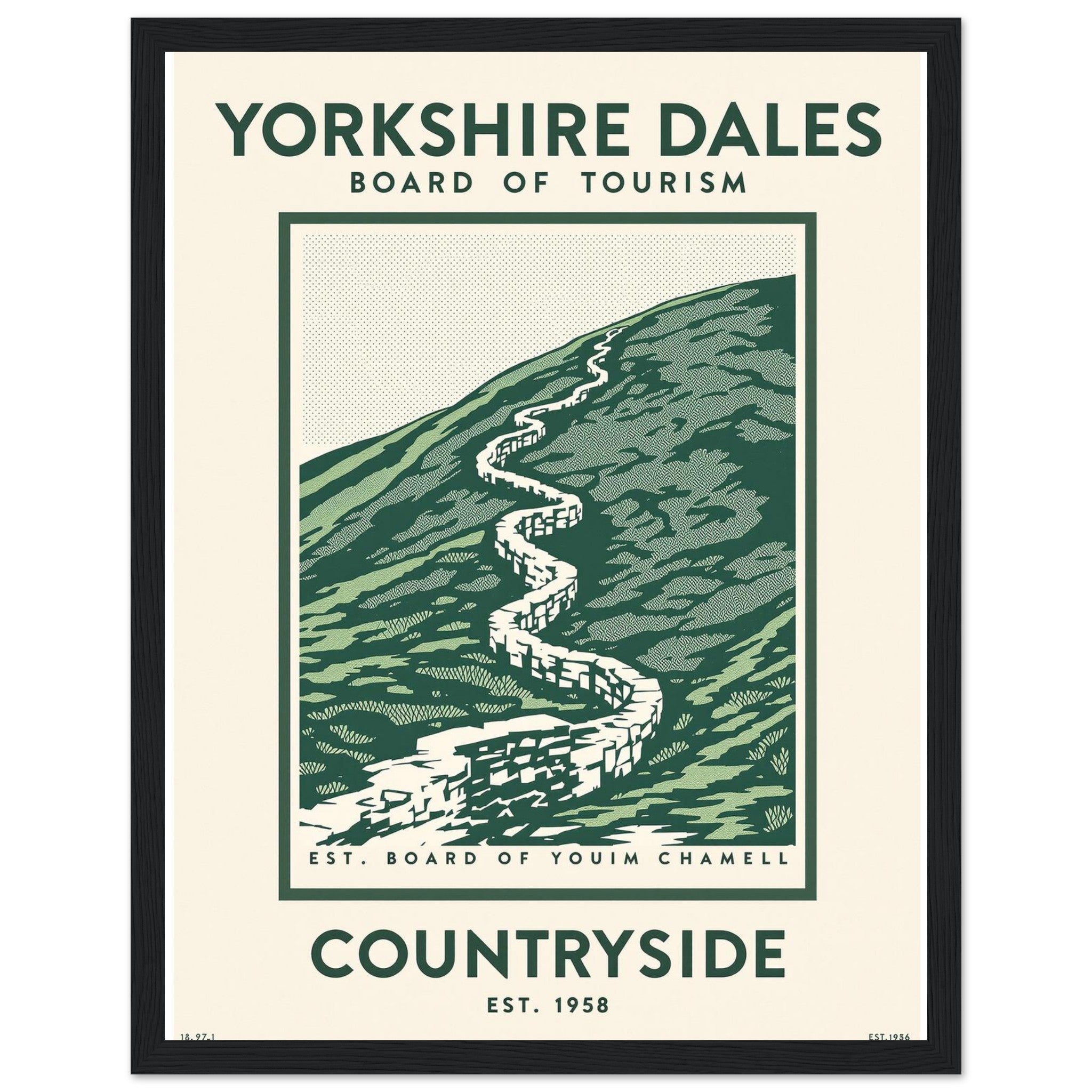 Yorkshire Dales Vintage Travel Framed Print Wall Art Ready to Hang UK — Framed Art Print | Wild Thread Co UK