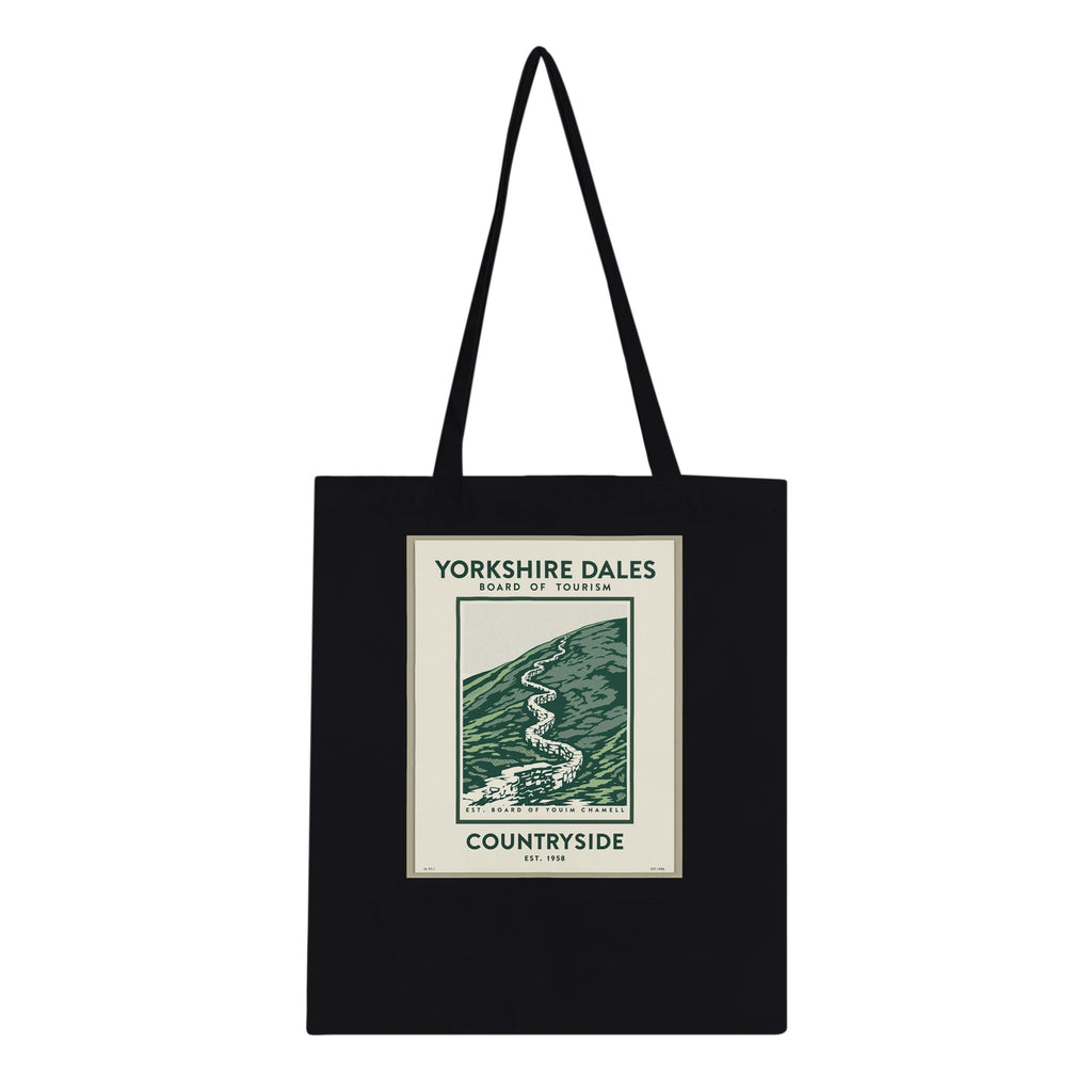 Yorkshire Dales Vintage Travel Tote Bag Cotton Shopper UK Tote Bag — detail view | Wild Thread Co